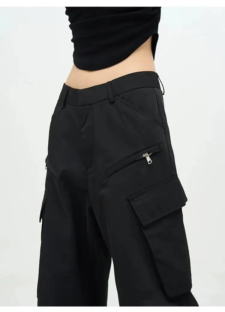 Unisex Wide-leg Nylon Overalls Pants