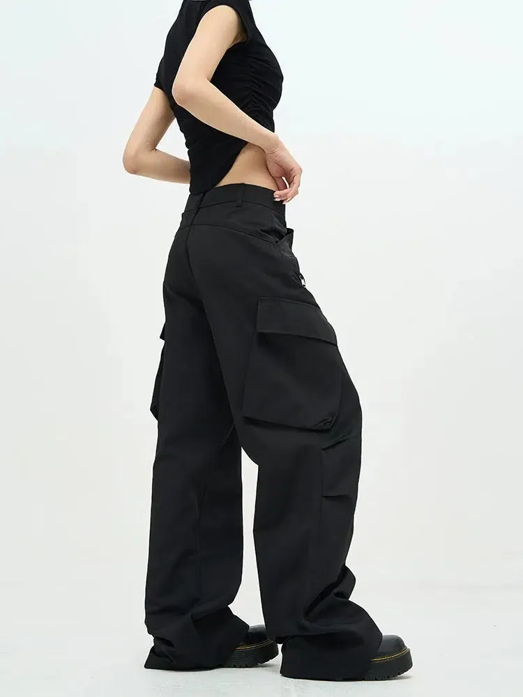 Unisex Wide-leg Nylon Overalls Pants