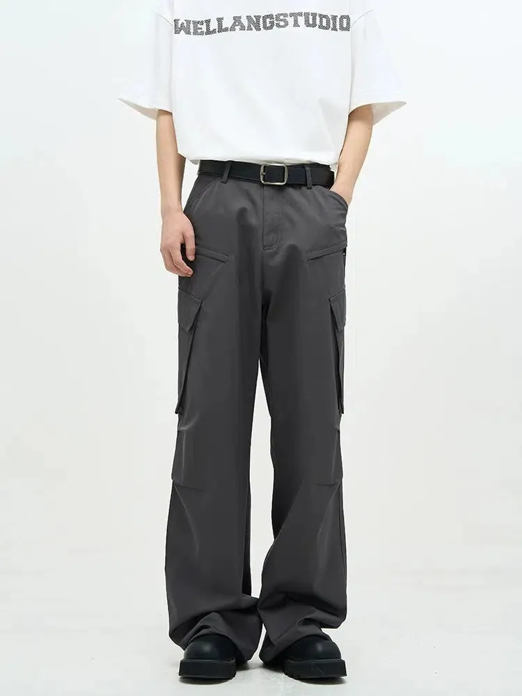 Unisex Wide-leg Nylon Overalls Pants