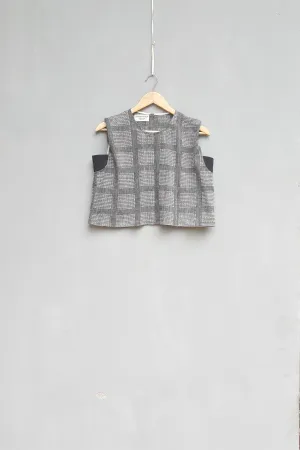 Urvashi Kaur   I   Mito BLOUSE FRIO handloom cotton and linen silk jersey slate TESSELLATE- 45