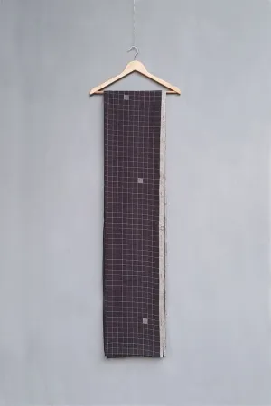 Urvashi Kaur   I   Plisse SARI CAPRICE Hand Spun Cotton charcoal TESSELLATE- 46