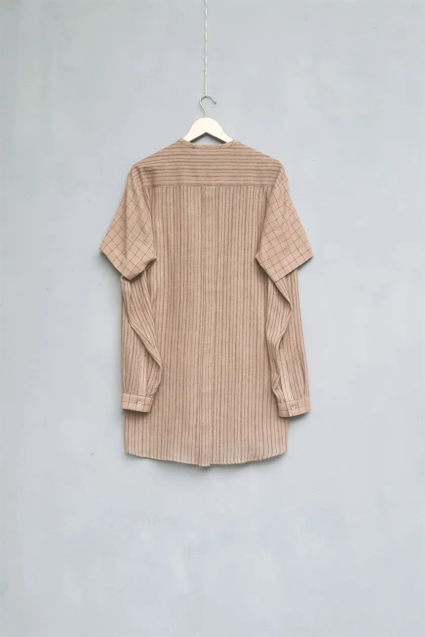 Urvashi Kaur   I   Puxi SHIRT OKA kala cotton nude TESSELLATE- 62