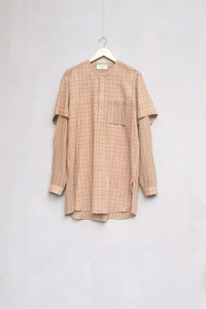Urvashi Kaur   I   Puxi SHIRT OKA kala cotton nude TESSELLATE- 62