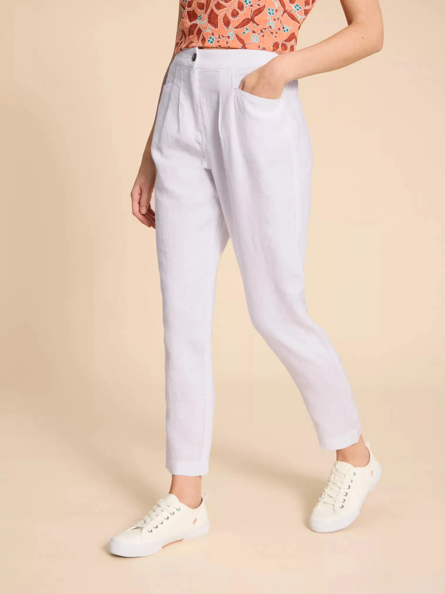 White Stuff Rowena Linen Trouser Brilliant White