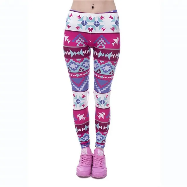 wholelsales New Fashion Women leggings 3D Printed color legins Ray fluorescence leggins pant legging for Woman 15 Colors