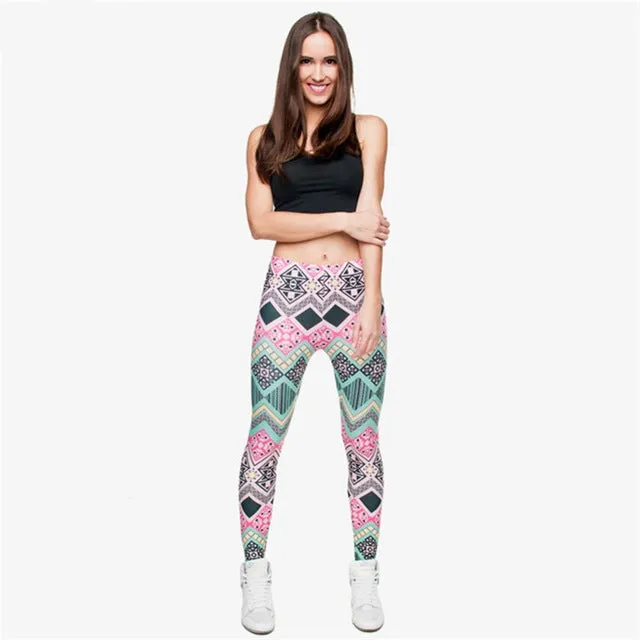 wholelsales New Fashion Women leggings 3D Printed color legins Ray fluorescence leggins pant legging for Woman 15 Colors