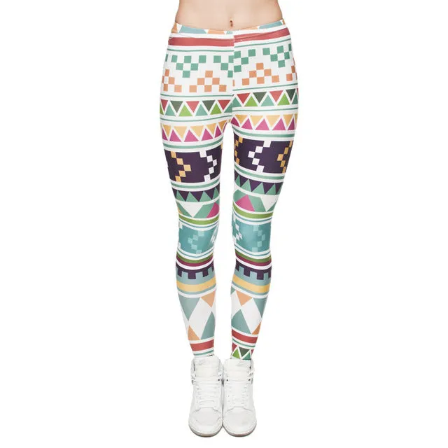 wholelsales New Fashion Women leggings 3D Printed color legins Ray fluorescence leggins pant legging for Woman 15 Colors