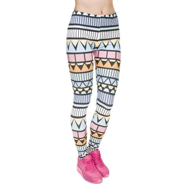 wholelsales New Fashion Women leggings 3D Printed color legins Ray fluorescence leggins pant legging for Woman 15 Colors