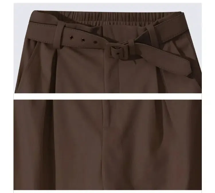 Wide-Leg High-Waist Casual Pants