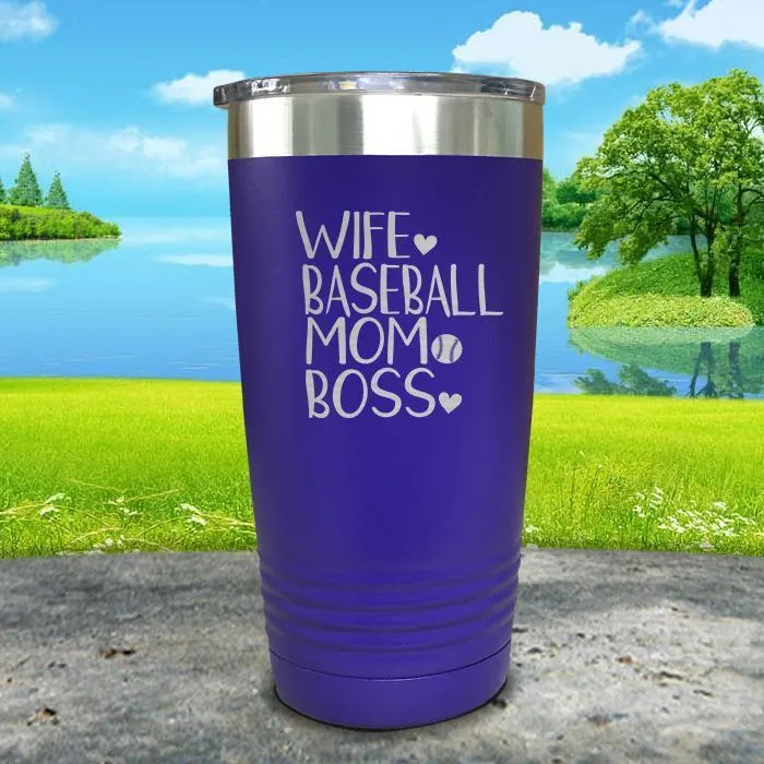 Wife Baseball Mom Boss Engraved Tumbler