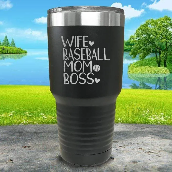 Wife Baseball Mom Boss Engraved Tumbler