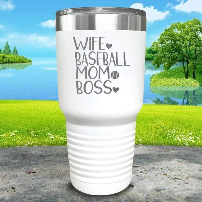 Wife Baseball Mom Boss Engraved Tumbler