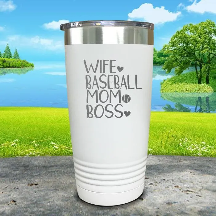 Wife Baseball Mom Boss Engraved Tumbler