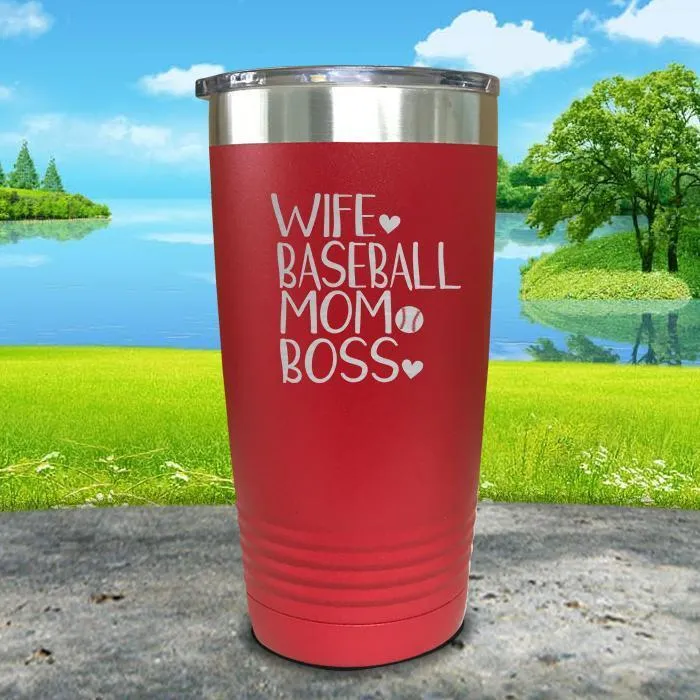 Wife Baseball Mom Boss Engraved Tumbler