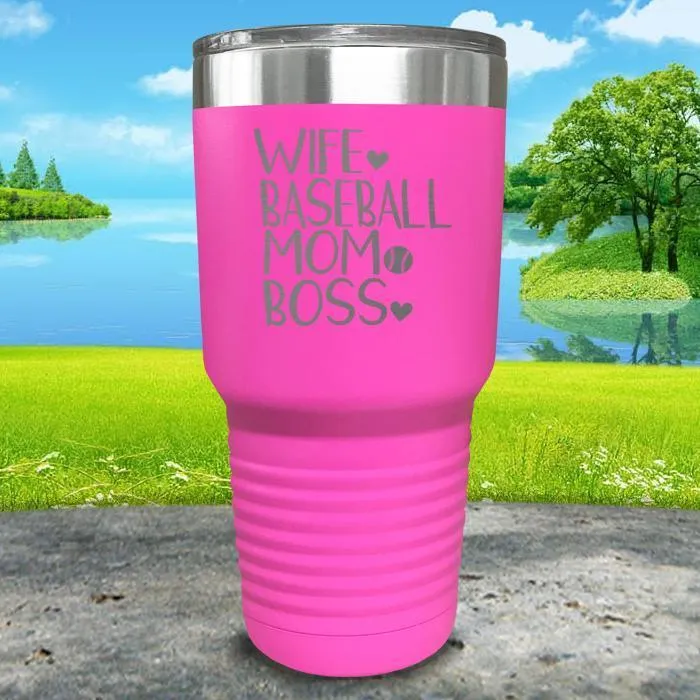 Wife Baseball Mom Boss Engraved Tumbler