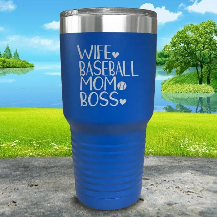 Wife Baseball Mom Boss Engraved Tumbler