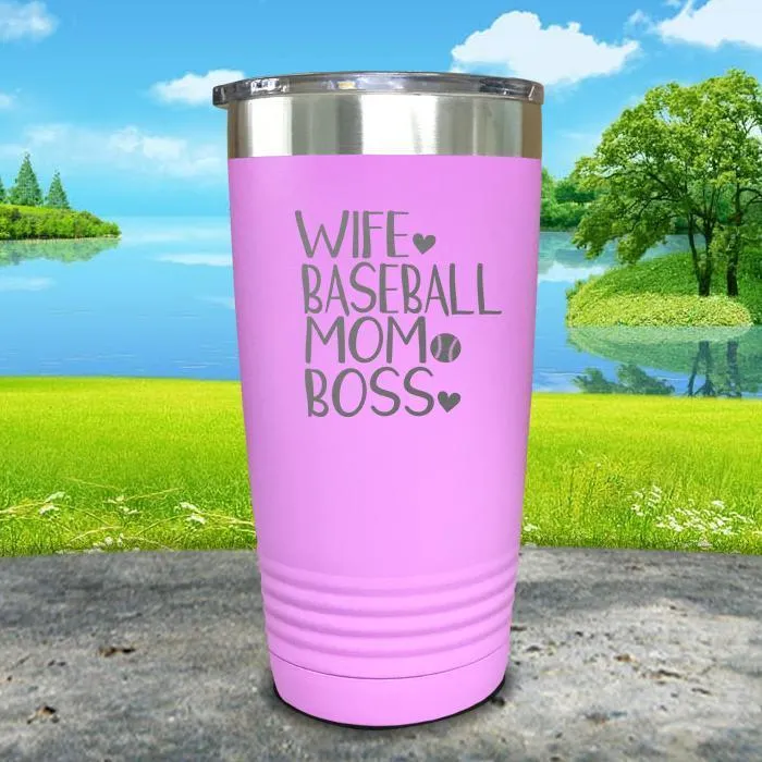 Wife Baseball Mom Boss Engraved Tumbler