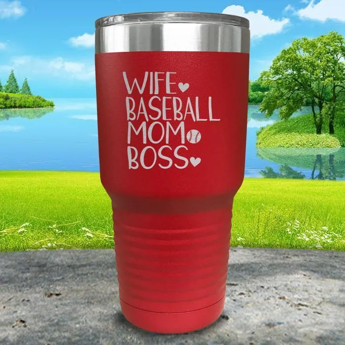 Wife Baseball Mom Boss Engraved Tumbler