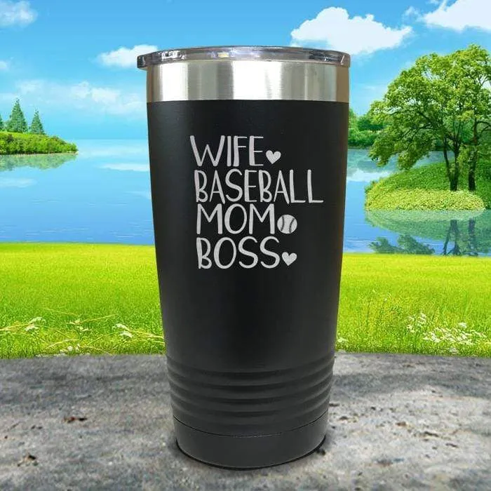 Wife Baseball Mom Boss Engraved Tumbler