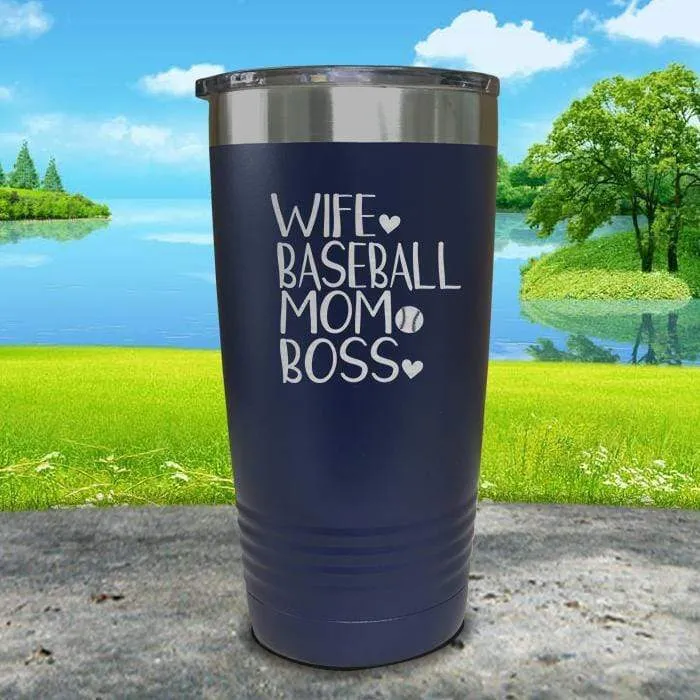 Wife Baseball Mom Boss Engraved Tumbler
