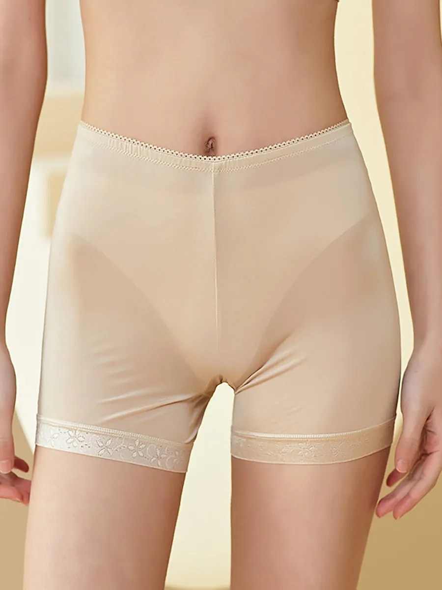 Women Casual Summer Solid Lacework Silk Leggings Pants