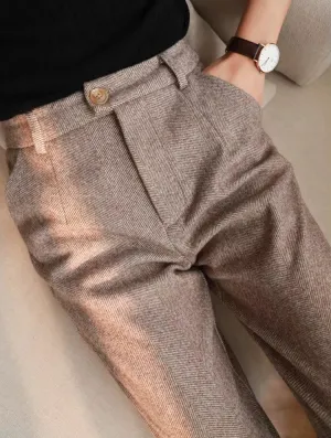 Women Harem Pencil Woolen Pants