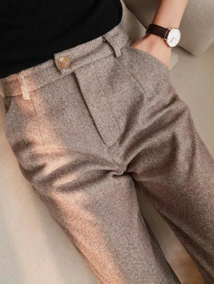 Women Harem Pencil Woolen Pants