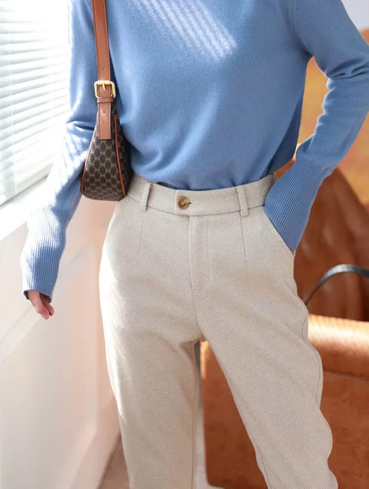 Women Harem Pencil Woolen Pants
