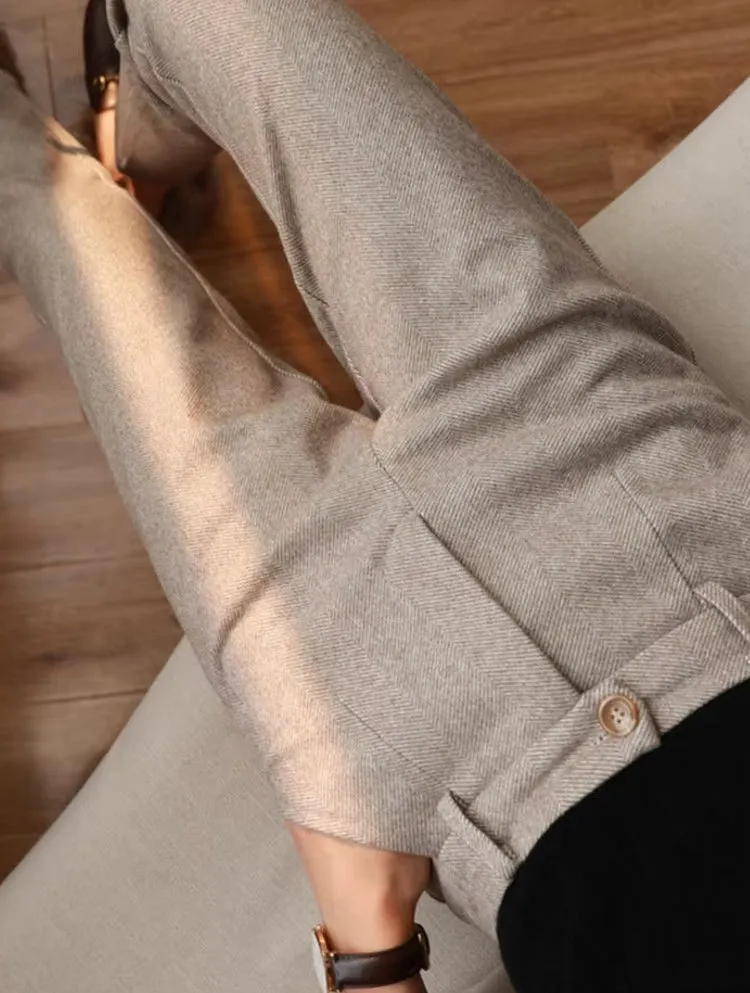 Women Harem Pencil Woolen Pants