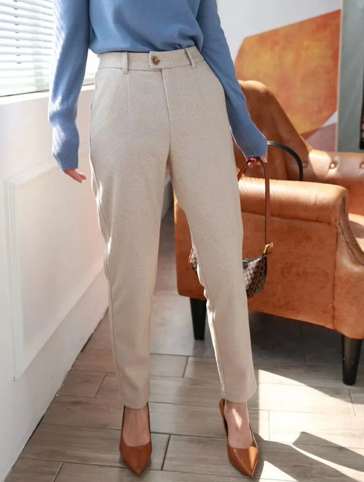 Women Harem Pencil Woolen Pants