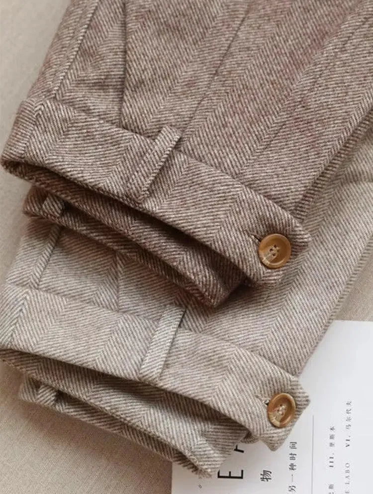Women Harem Pencil Woolen Pants