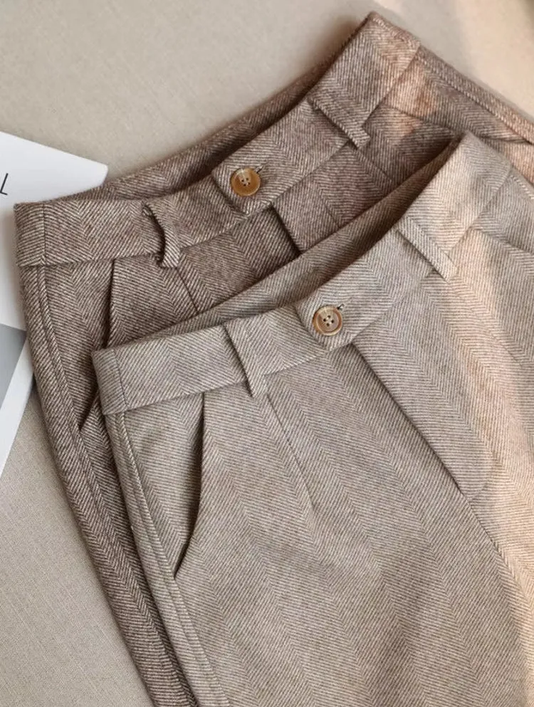 Women Harem Pencil Woolen Pants