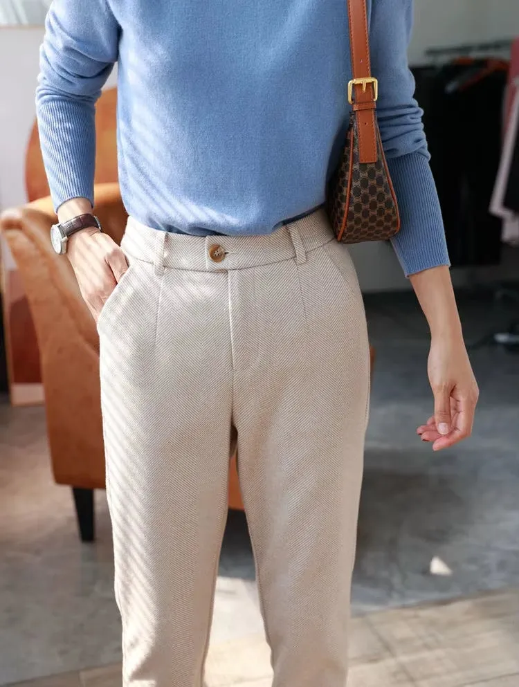 Women Harem Pencil Woolen Pants