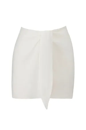 Wrap Mini Skirt Cover Up in Linen Cupro Blend