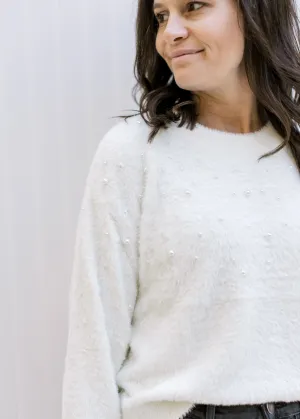 X Pearl Drops Cream Sweater