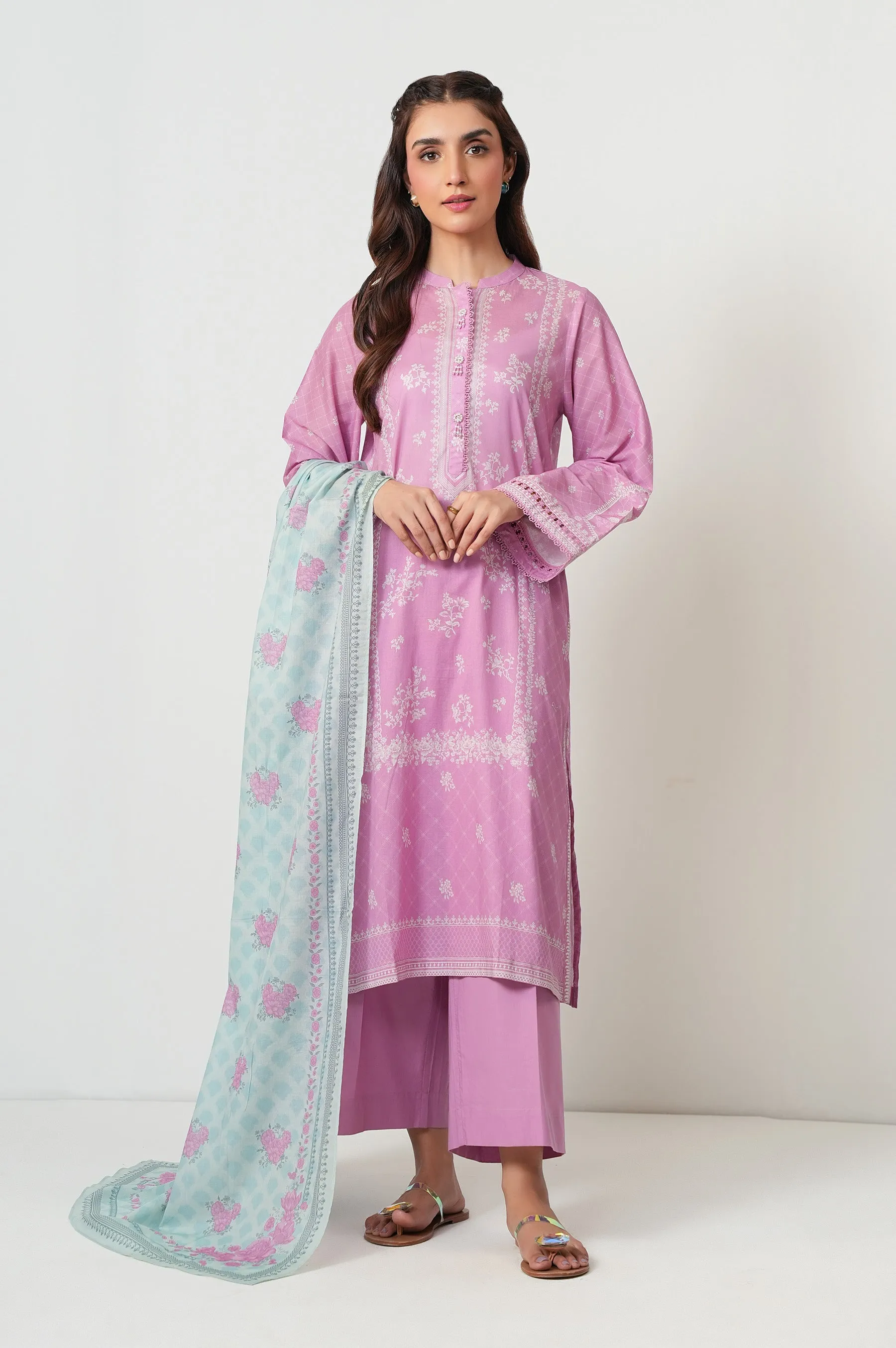 Zeen - Stitched 3 Piece Printed Lawn Suit