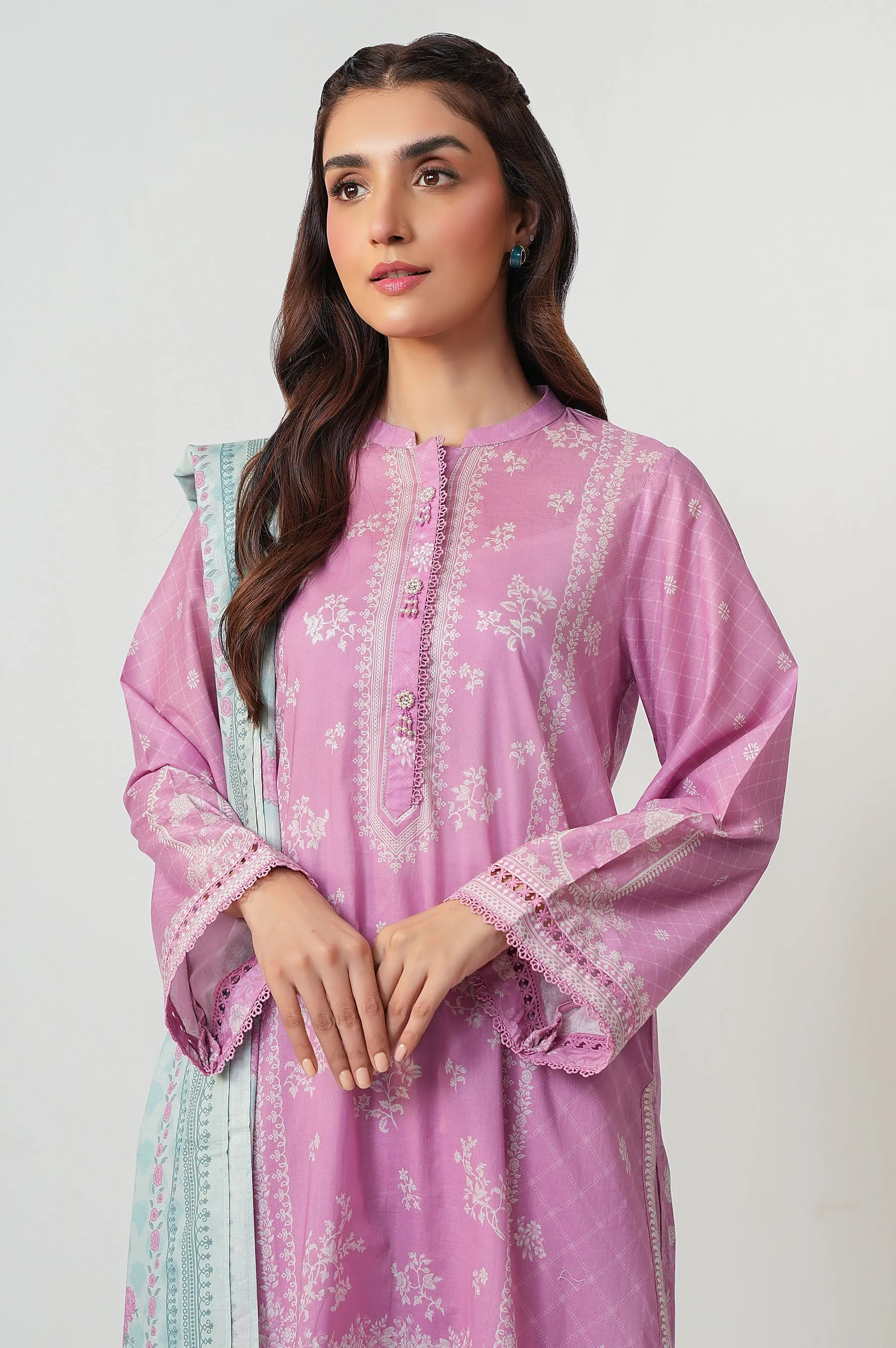 Zeen - Stitched 3 Piece Printed Lawn Suit