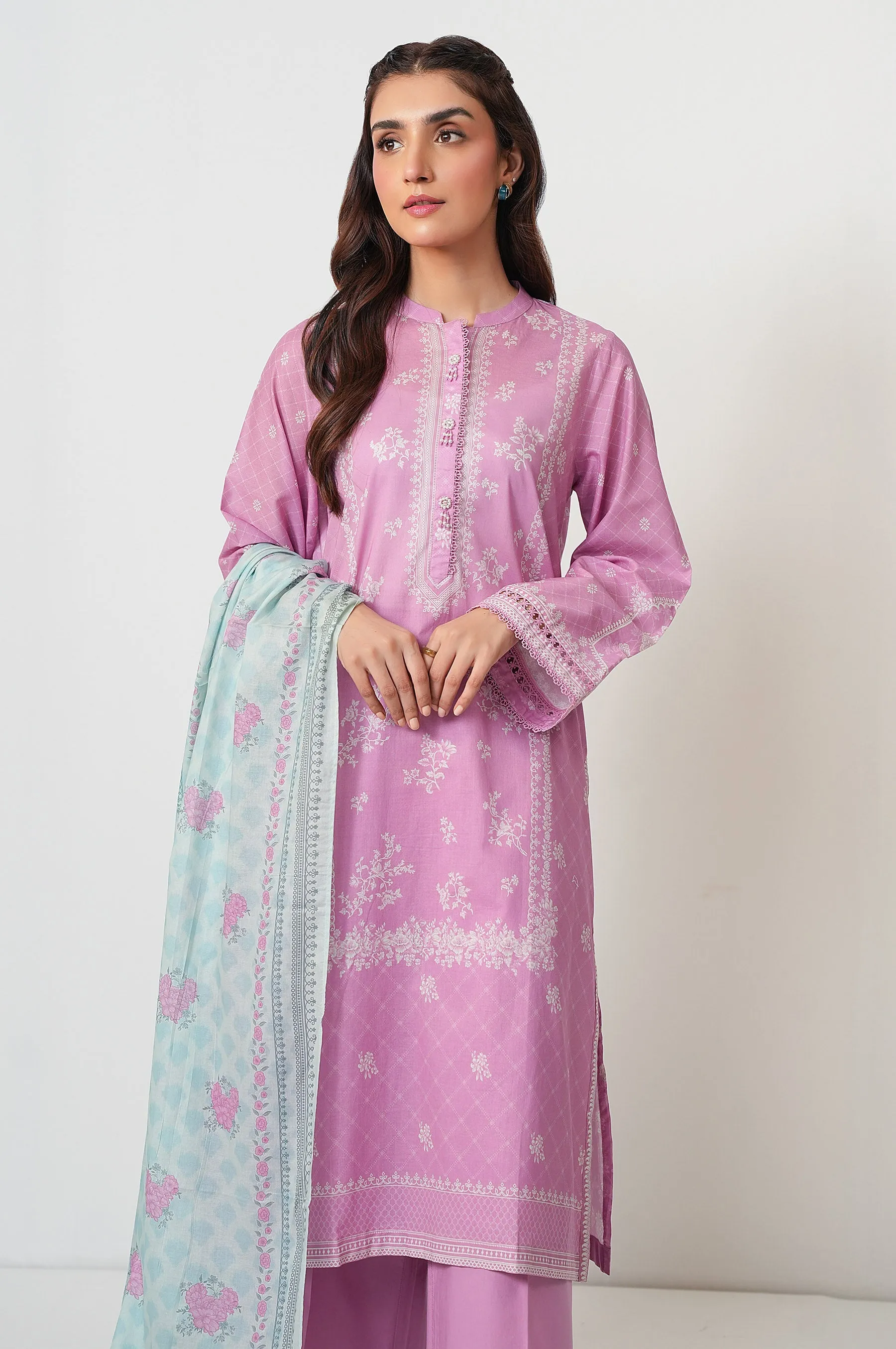 Zeen - Stitched 3 Piece Printed Lawn Suit