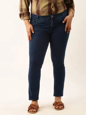 ZOLA Dx Blue Pencil Fit Full Length Denim Jeans For Women